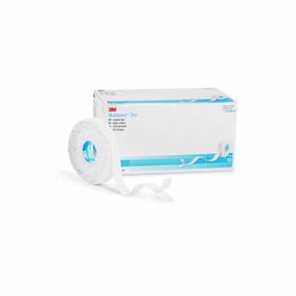 3M Multipore Dry Water Resistant Dressing Retention Tape with Liner White 1/2 In.x5-1/2 Yard Pique NonSterile, 12PK 3730-0 - main